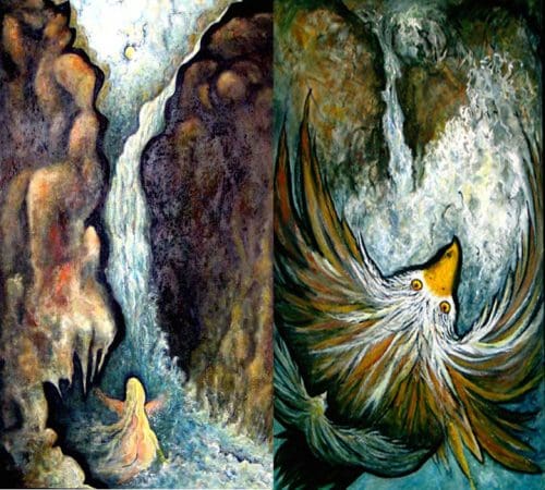 CASCADE SOARING Diptych Malinow